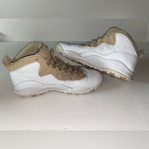 AIR JORDAN 10 ‘RETRO LINEN’ SIZE 10 NIKE MENS BASKETBALL SNEAKERS WHITE TAN